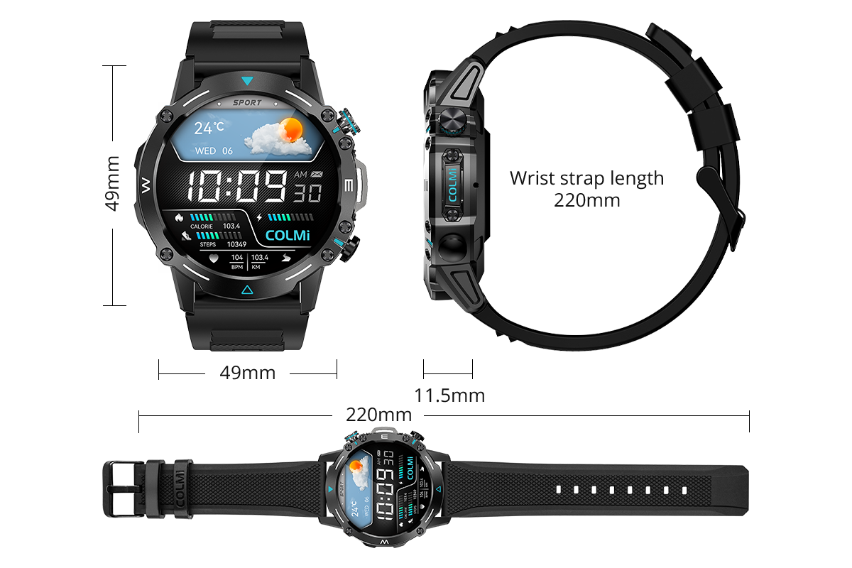 Avance del reloj inteligente Colmi M42, que muestra su diseño delgado, más de 100 modos deportivos y una duración de batería de 10 días.
