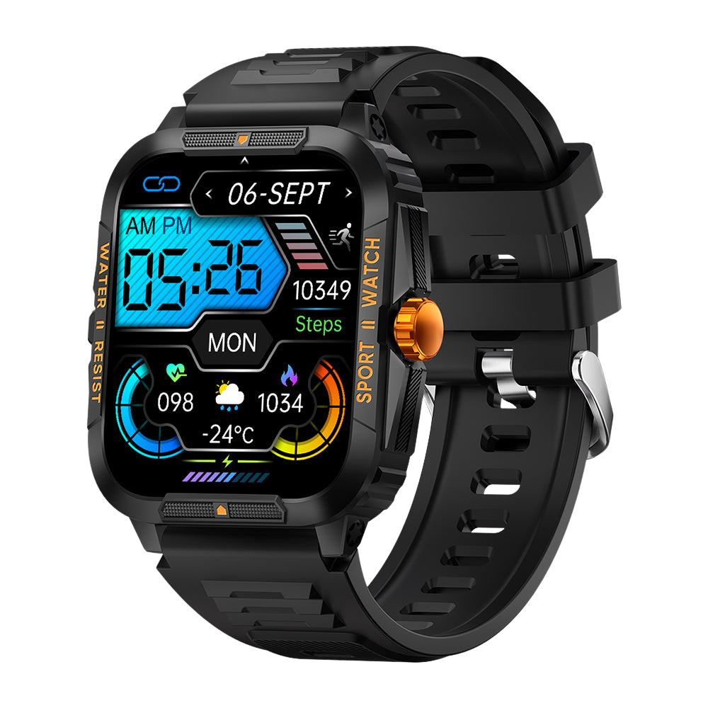 Reloj inteligente COLMI P76 de 1,96 pulgadas, para deportes al aire libre, resistente al agua hasta 3 ATM, color naranja.