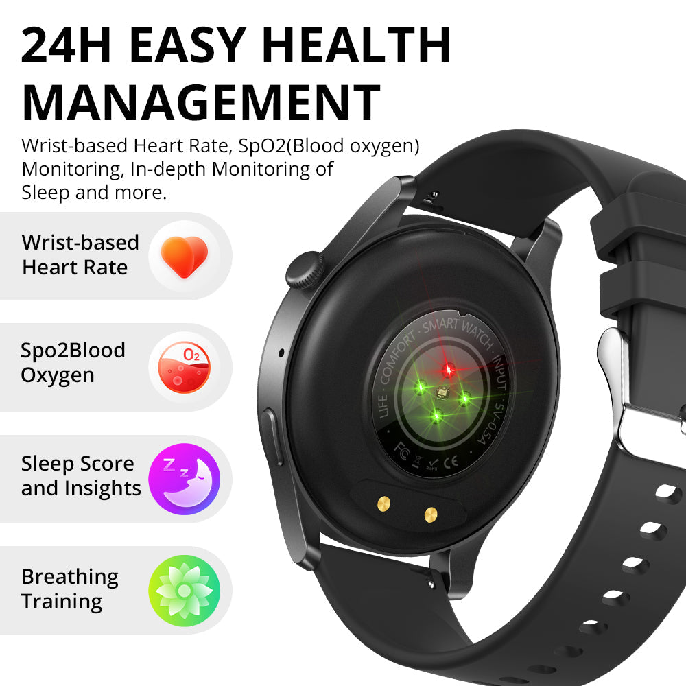 Reloj inteligente para el seguimiento de la salud, monitorización de la frecuencia cardíaca y la presión arterial: reloj inteligente Colmi V73.