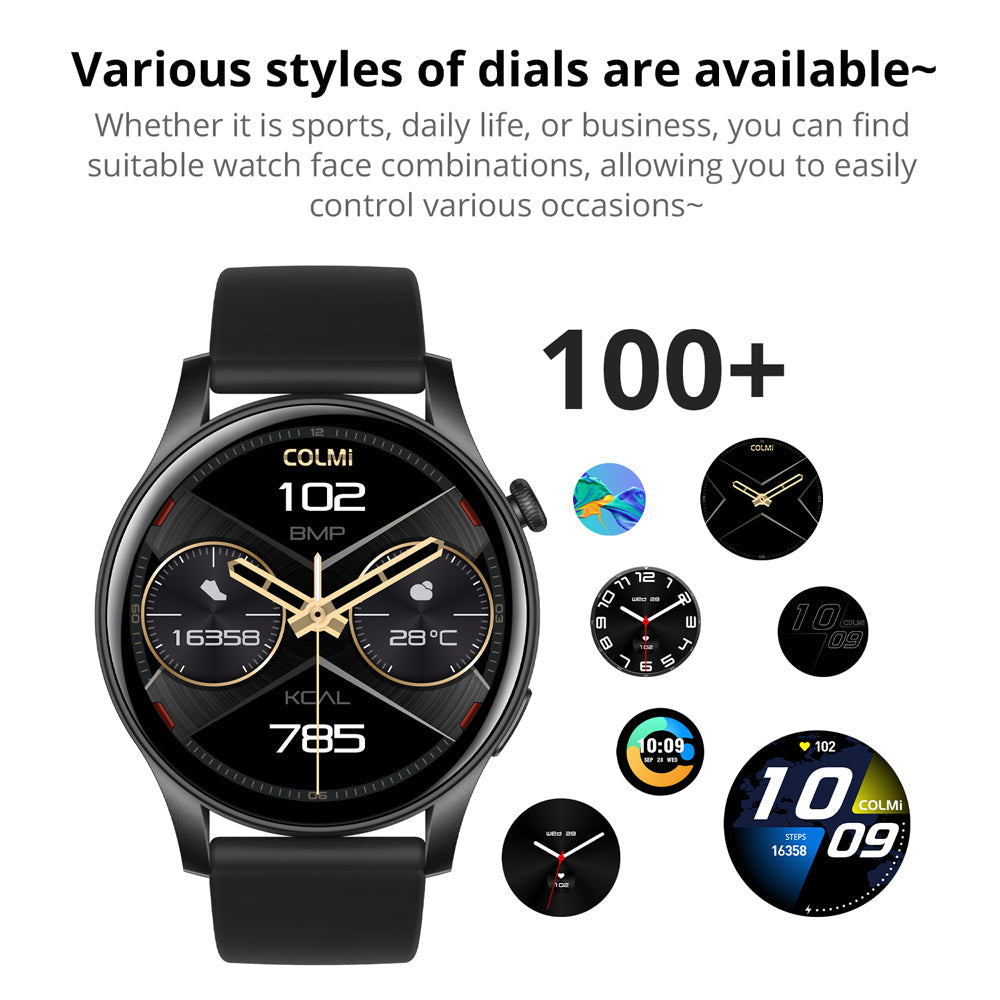 Reloj inteligente Colmi con gran pantalla AMOLED y múltiples funciones.