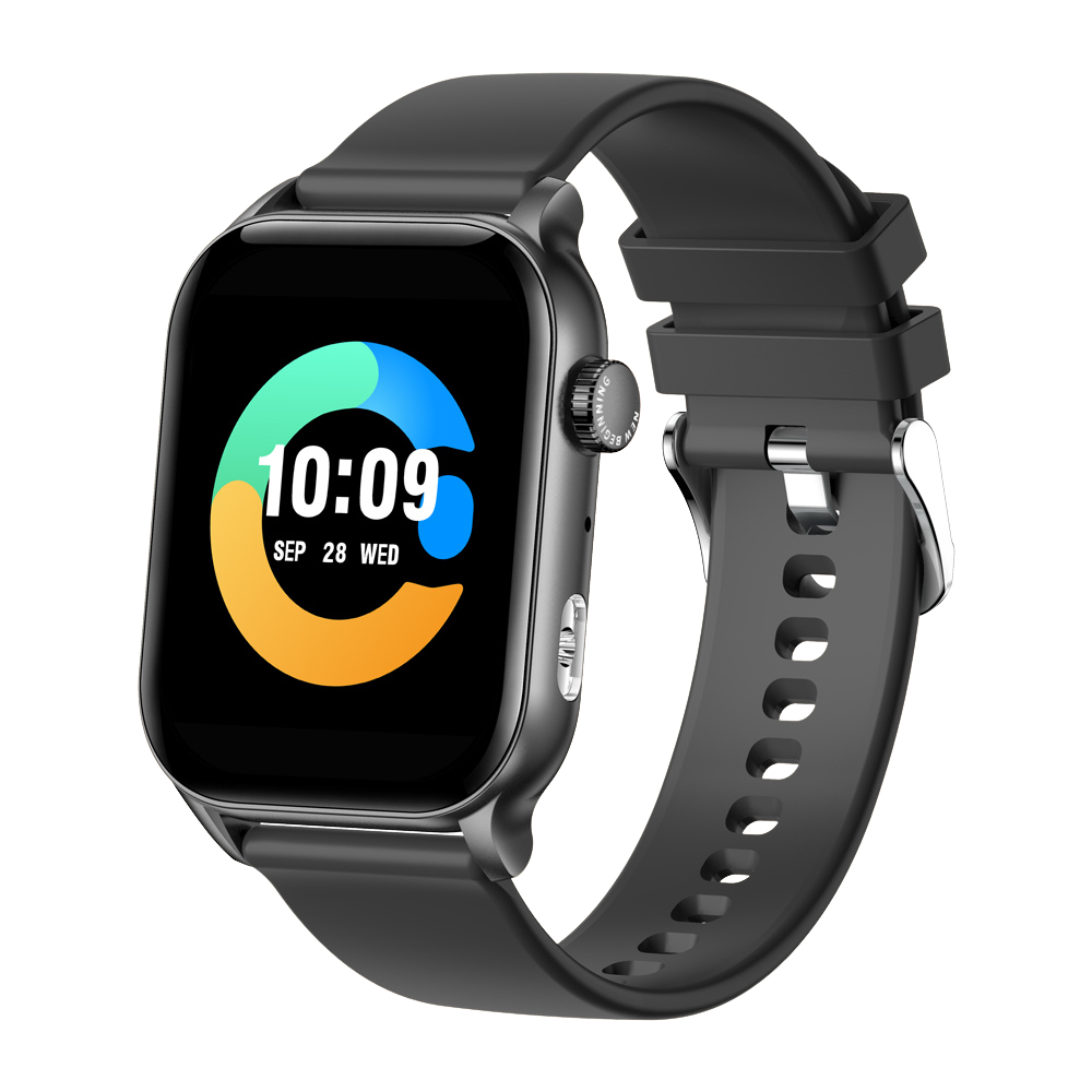 Reloj inteligente COLMI P78 de 1,96 pulgadas para deportes al aire libre y fitness, resistente al agua hasta 3 ATM, color negro.