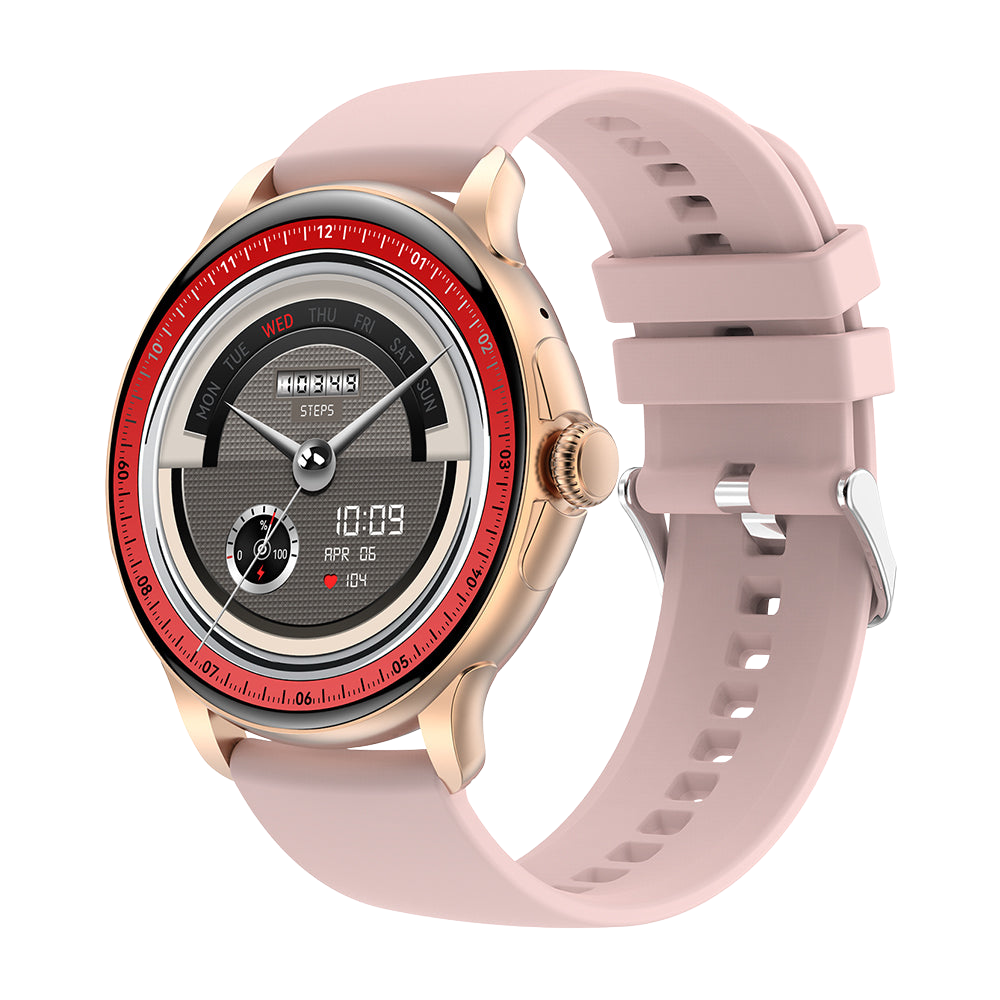 Reloj inteligente COLMI V72 con elegante pantalla AMOLED, seguimiento de actividad física y resistencia al agua IP68 (color rosa).