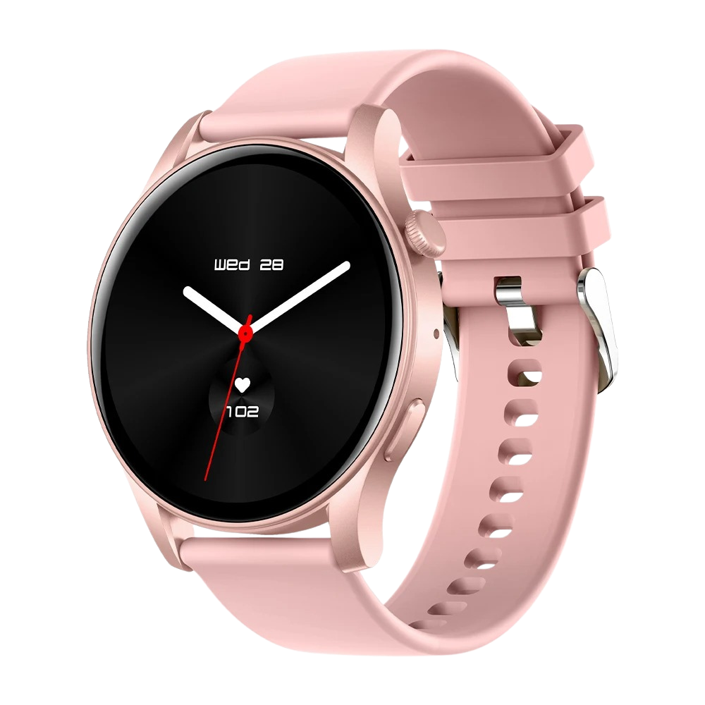 Reloj inteligente COLMI V73 con elegante pantalla AMOLED, seguimiento de actividad física y resistencia al agua IP68 (color rosa).