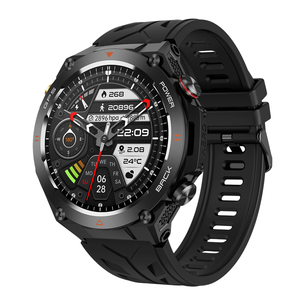 Reloj inteligente GPS COLMI V75, resistente, para actividades al aire libre, monitor de actividad física, color negro.