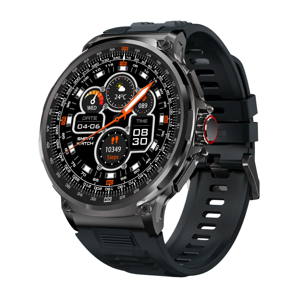 Reloj inteligente COLMi V69: pantalla grande de 1,85 pulgadas, monitorización de la salud, resistente al agua y elegante diseño en color negro.