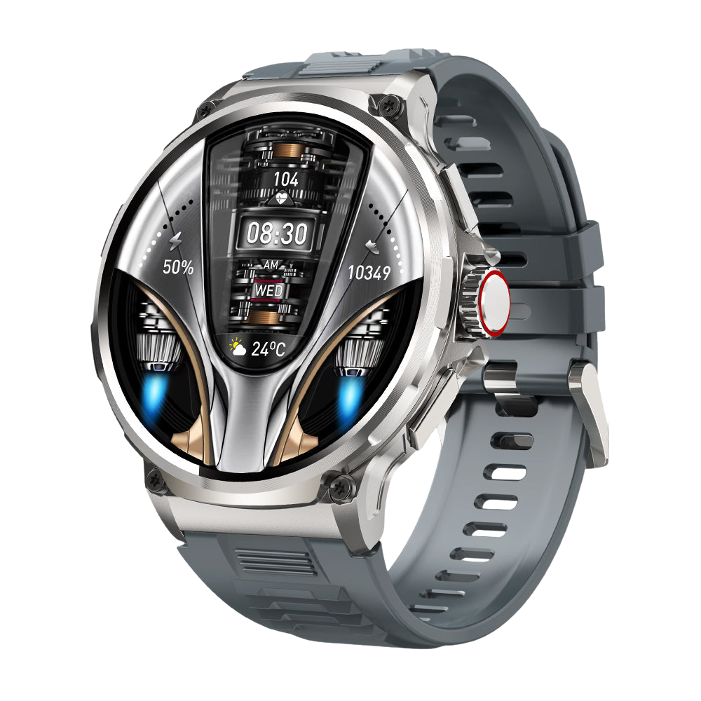 Reloj inteligente COLMi V69: pantalla grande de 1,85 pulgadas, monitorización de la salud, resistente al agua y elegante color plateado.