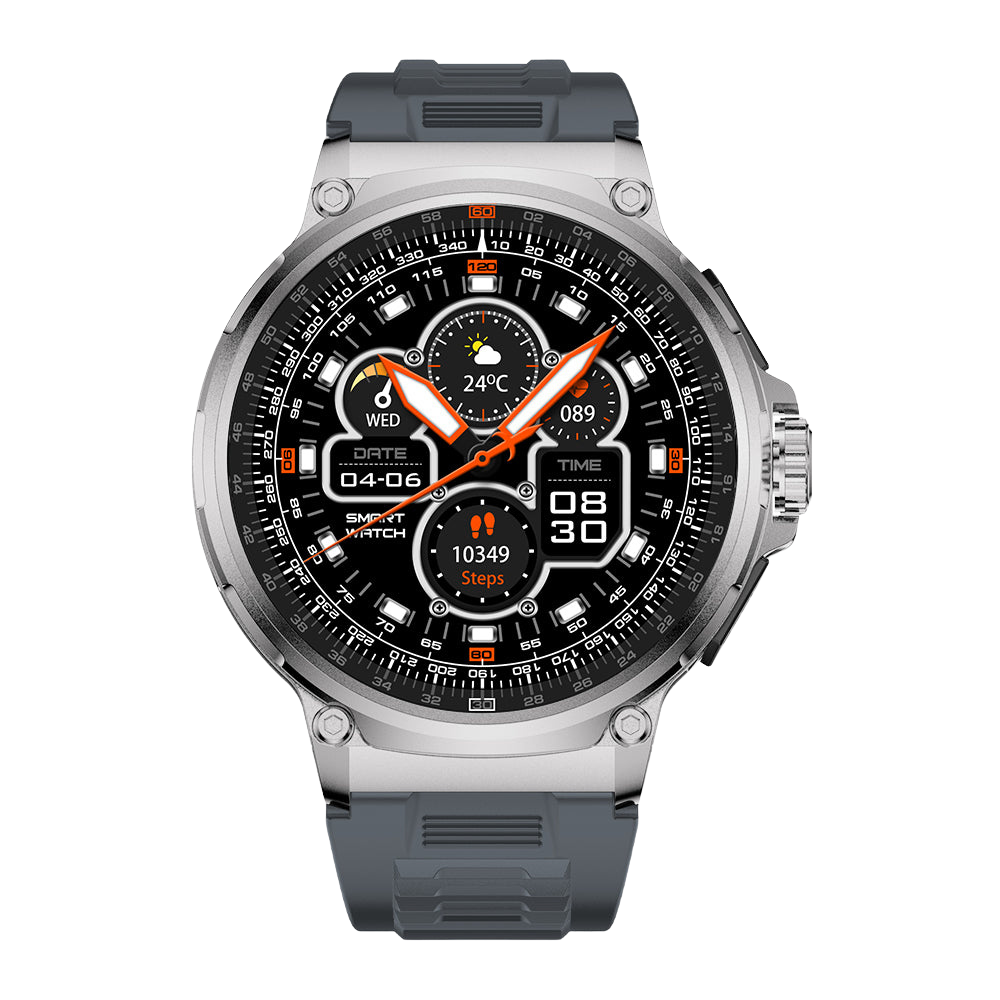 Reloj inteligente COLMi V69: pantalla grande de 1,85 pulgadas, monitorización de la salud, resistente al agua y elegante frontal plateado.