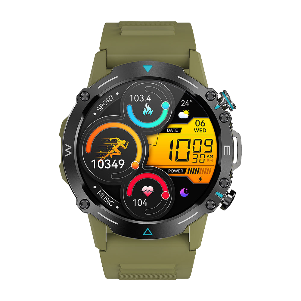 Reloj inteligente Colmi M42 de color verde con diseño delgado, que cuenta con más de 100 modos deportivos y una autonomía de batería de 10 días.