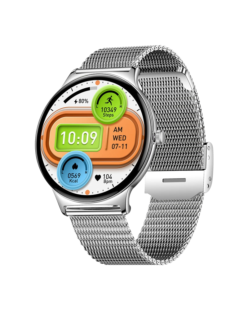 Reloj inteligente Colmi V89 con pantalla AMOLED plateada