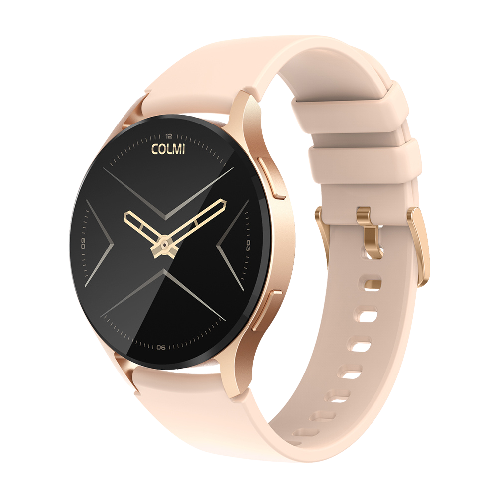 Reloj inteligente Colmi i28 Ultra color oro con pantalla circular, sensores avanzados de seguimiento de la salud, batería con una duración de 10 días y clasificación de resistencia al agua IP68.